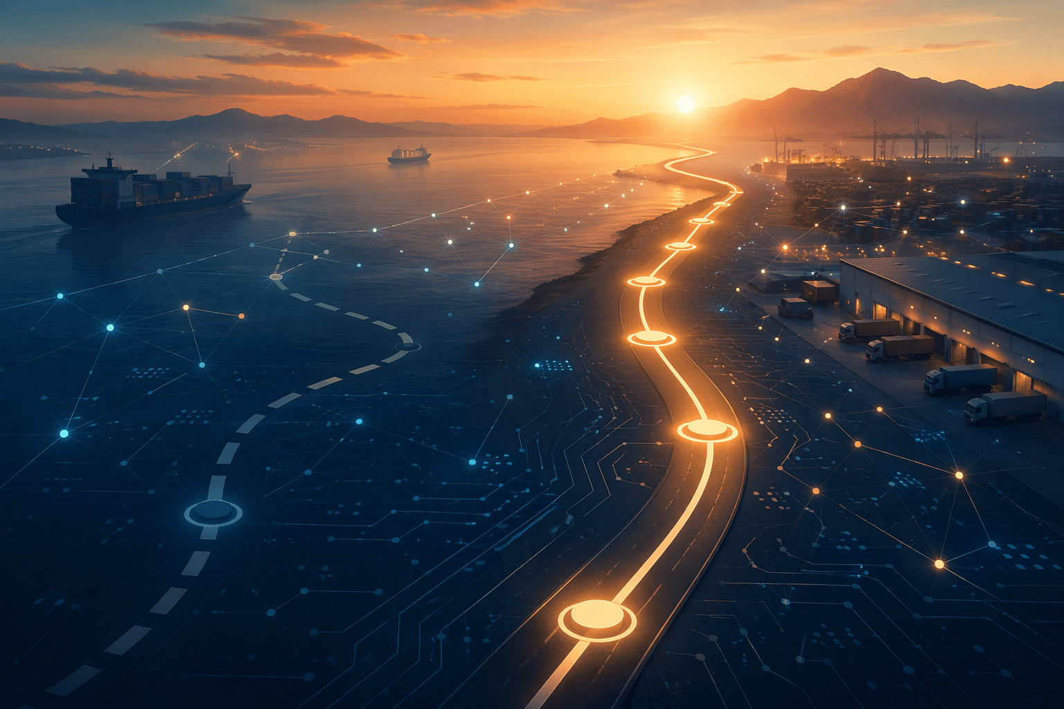 Supply chain ROI roadmap with a short fading path and a longer measured progress path