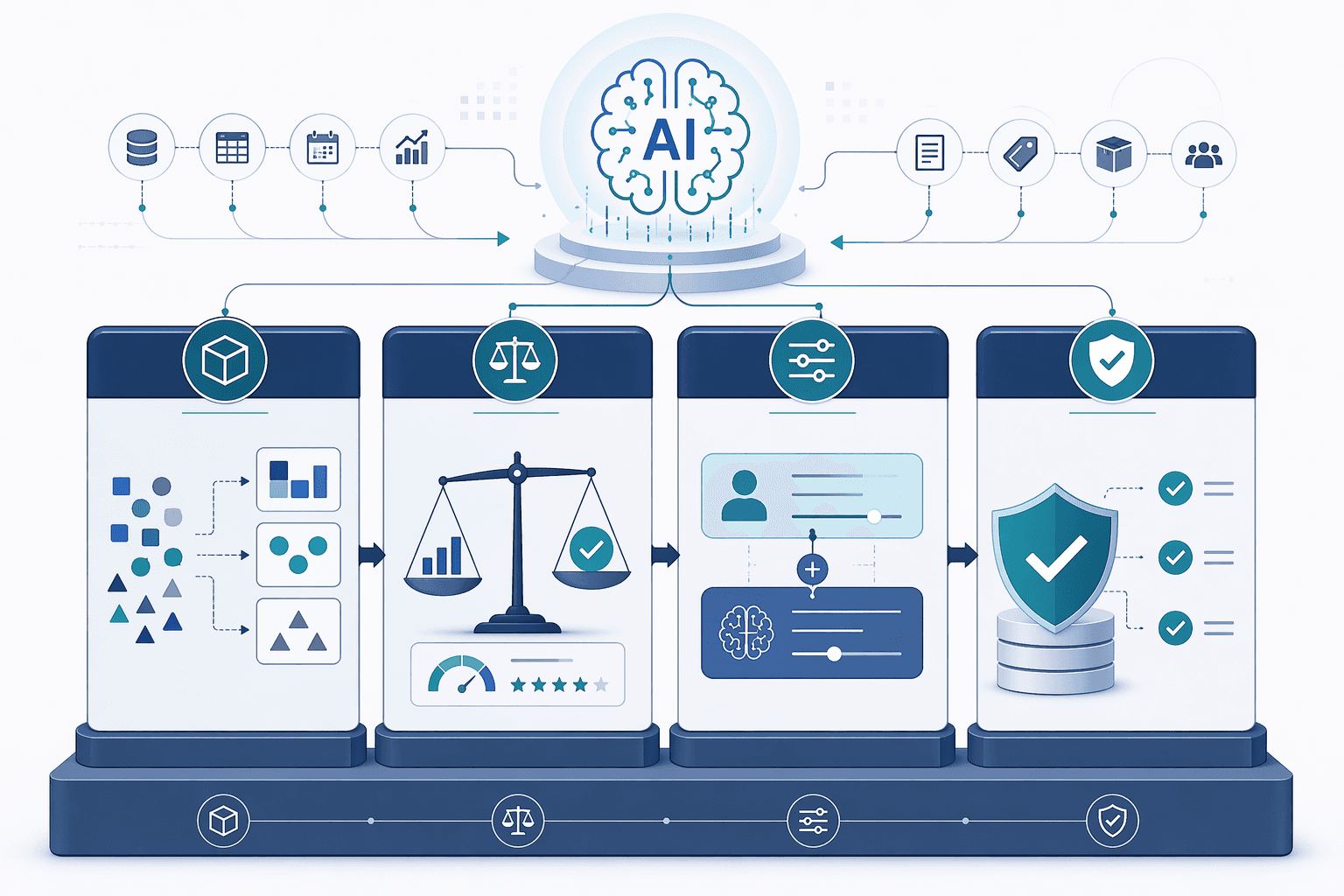 Four process foundations for AI demand forecasting: SKU segmentation, forecast value added analysis, overlay management, and data governance