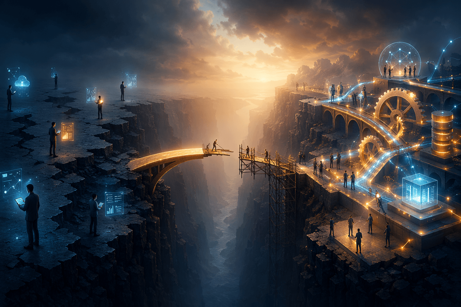 A canyon separating individual AI tool use from structured enterprise deployment
