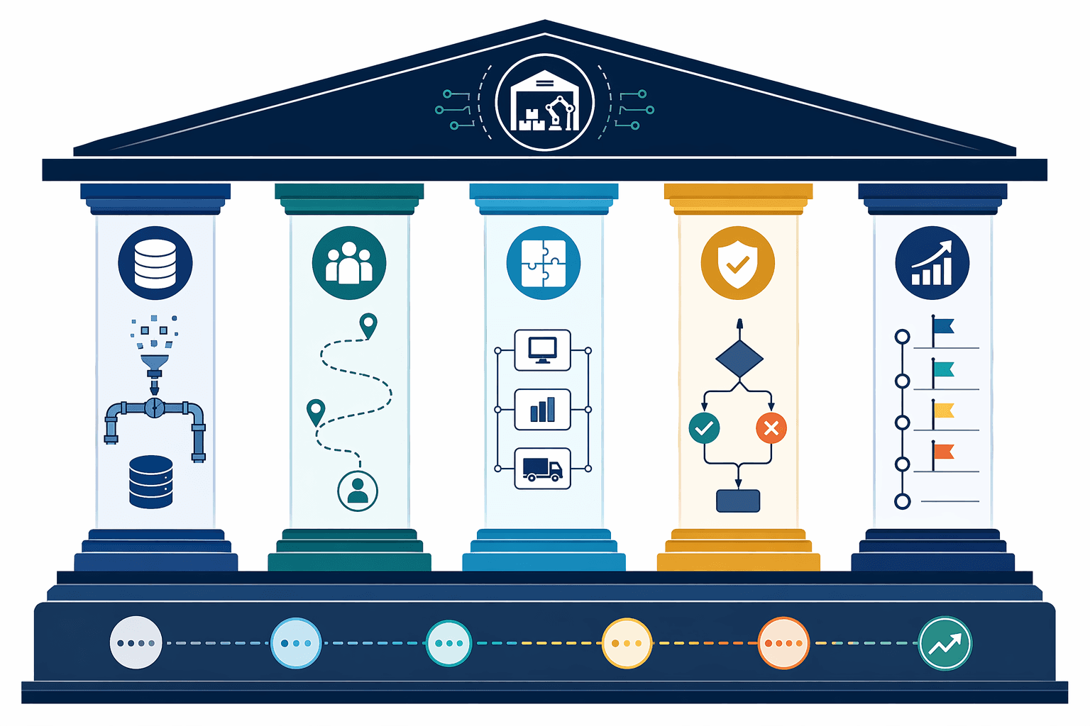 Five interconnected readiness pillars arranged on a clean infographic background
