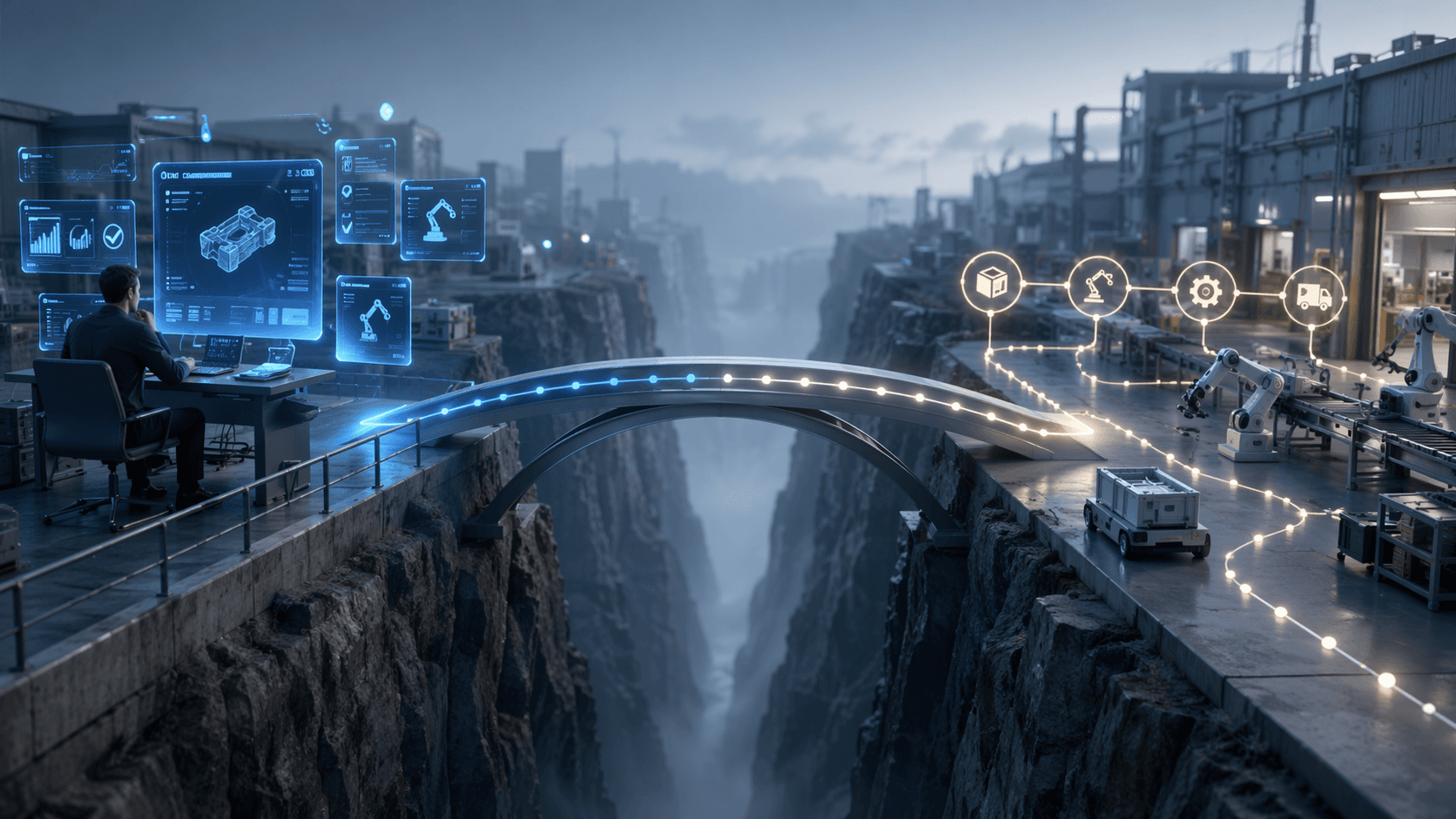 Bridge between human approval workflows and autonomous order execution in an industrial warehouse setting