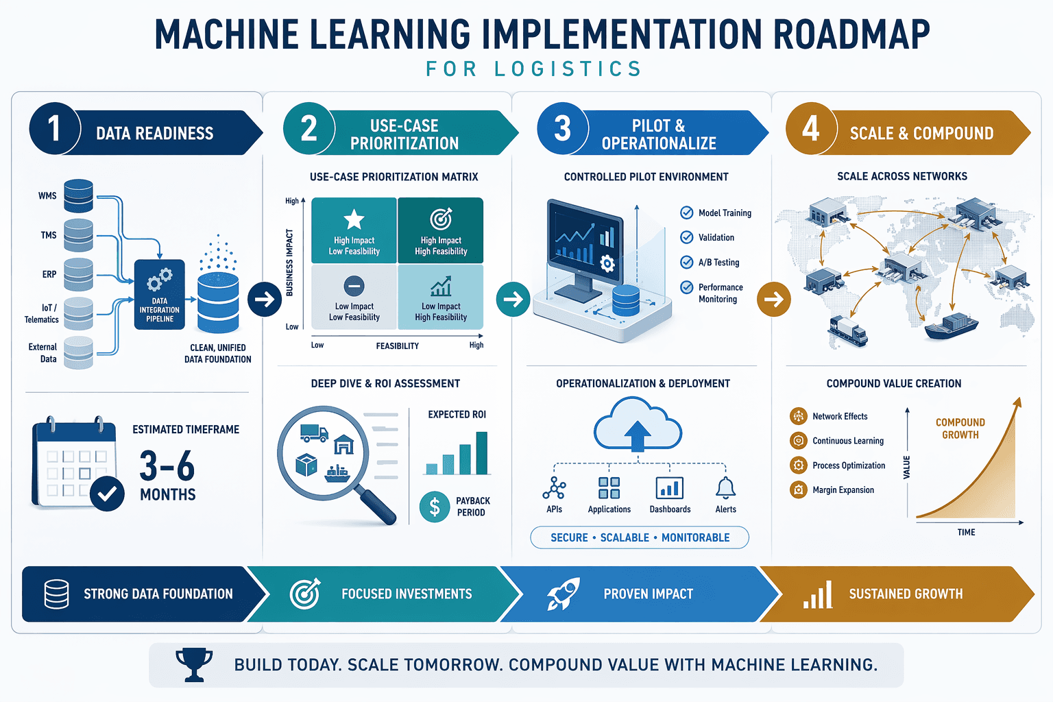 Four-phase roadmap for implementing machine learning in logistics