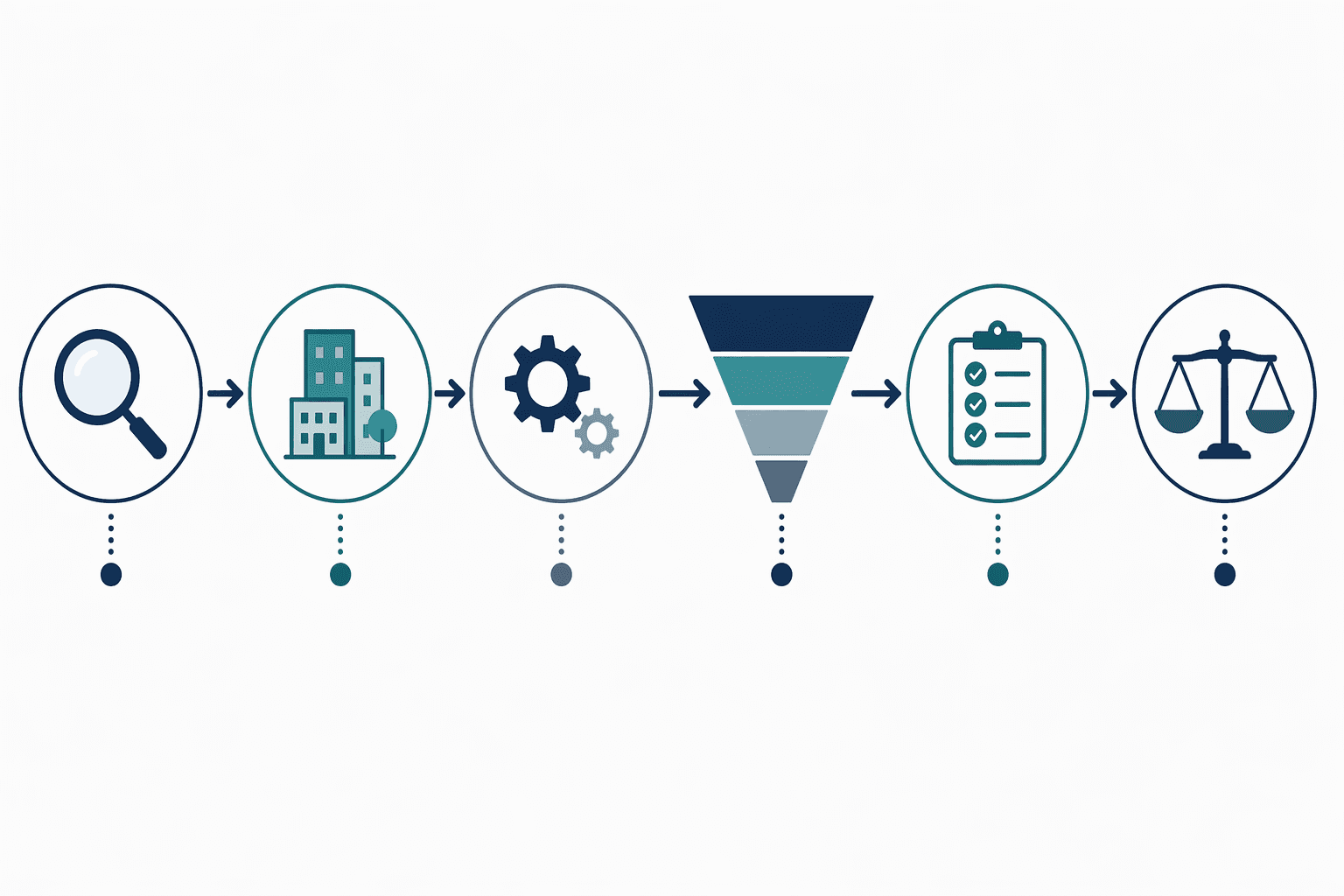 Decision flow from functional need to company ecosystem, deployment complexity, archetype selection, evaluation, and cross-archetype comparison