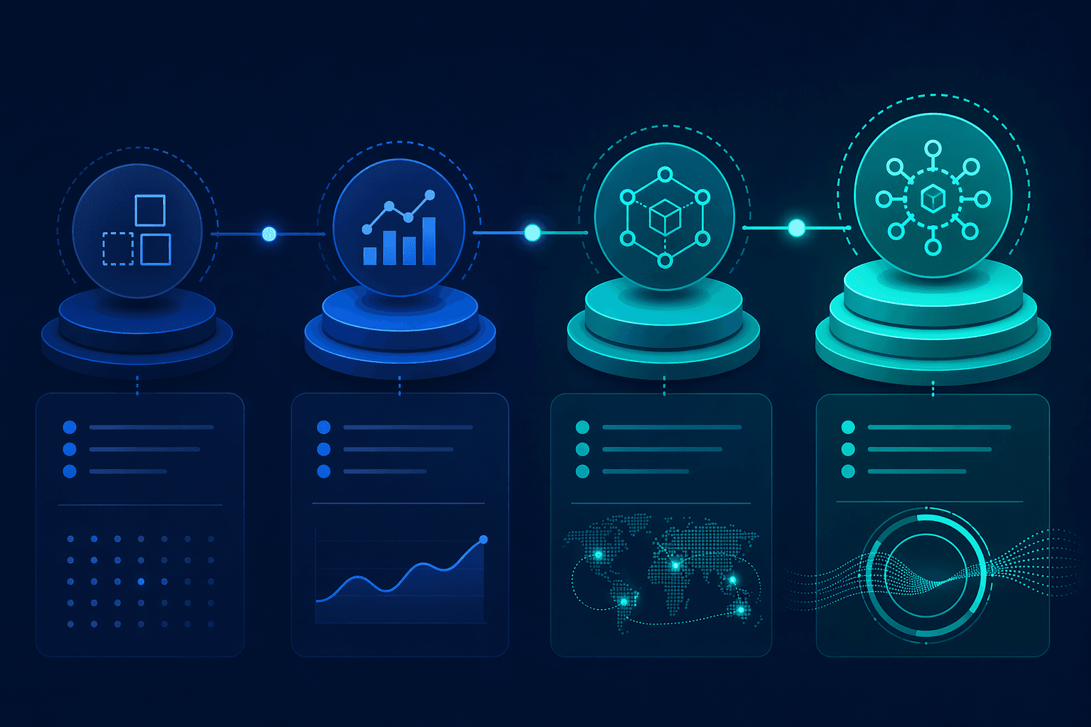 Timeline of 30-day, 90-day, 12-month, and 24-month machine learning supply chain implementation phases
