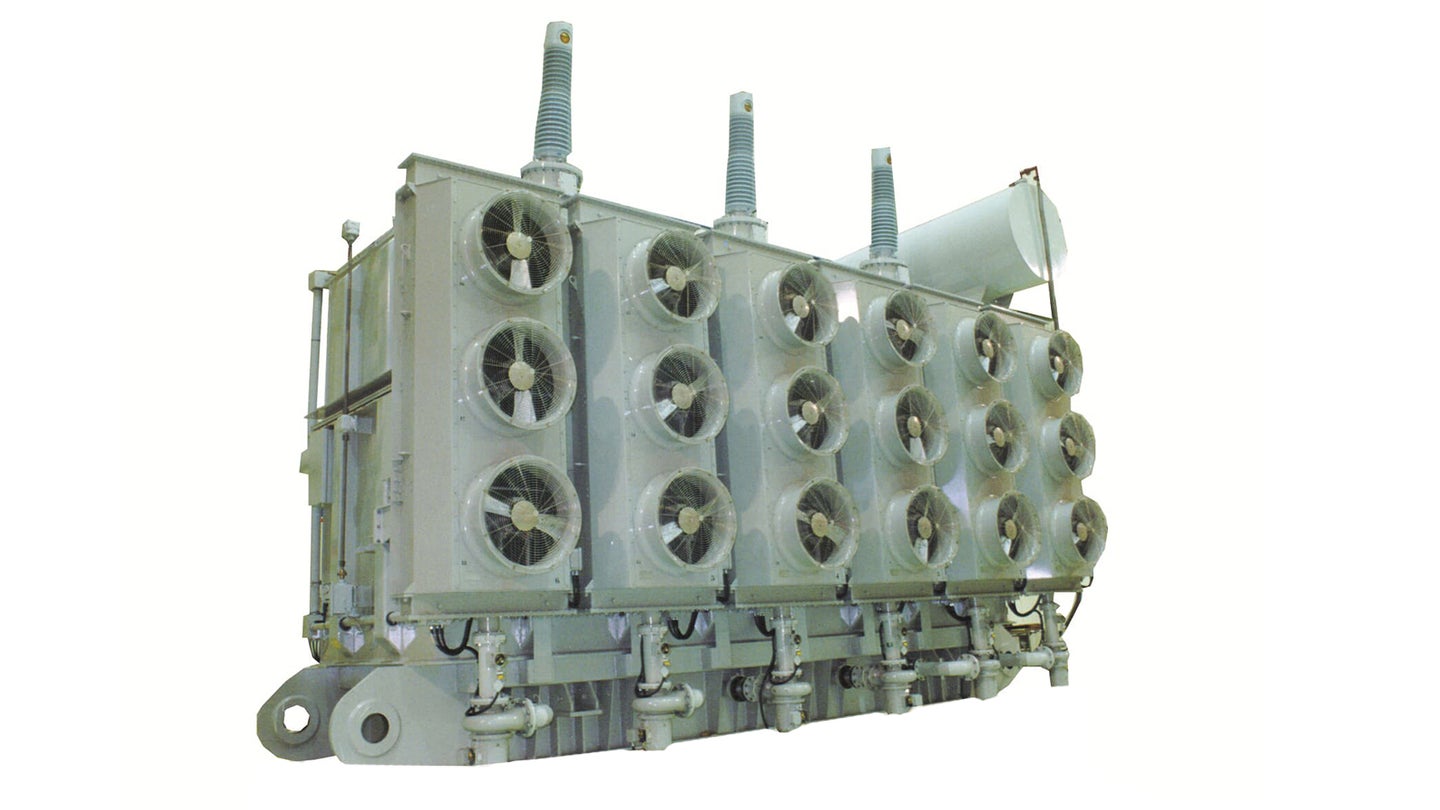 Large generator step-up transformer at an industrial facility