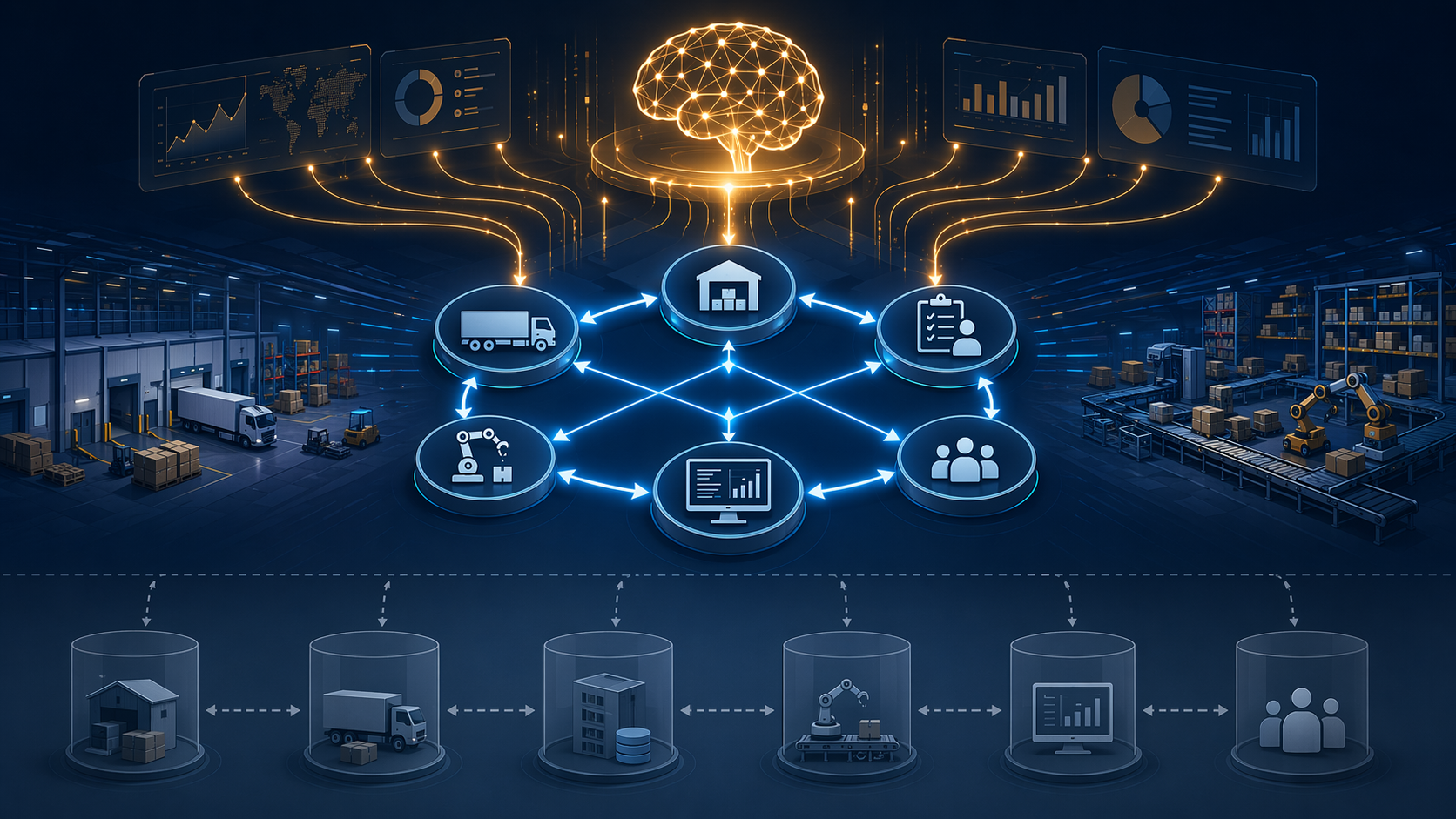 Connected warehouse systems compared with disconnected siloed systems