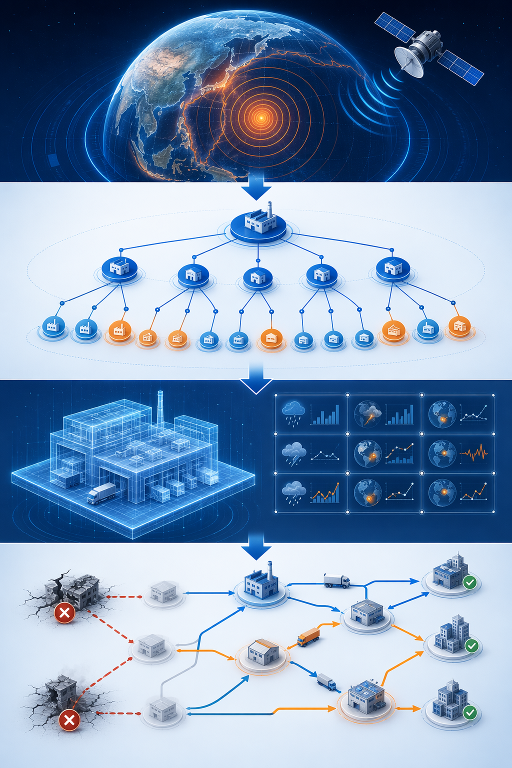 Four-layer AI earthquake recovery operating model from seismic intelligence to automated recovery orchestration