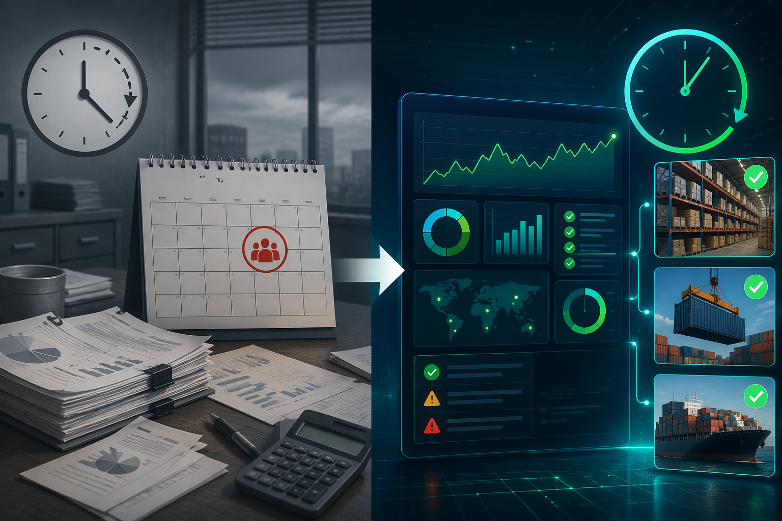 Comparison between monthly financial review reports and real-time supply chain finance monitoring