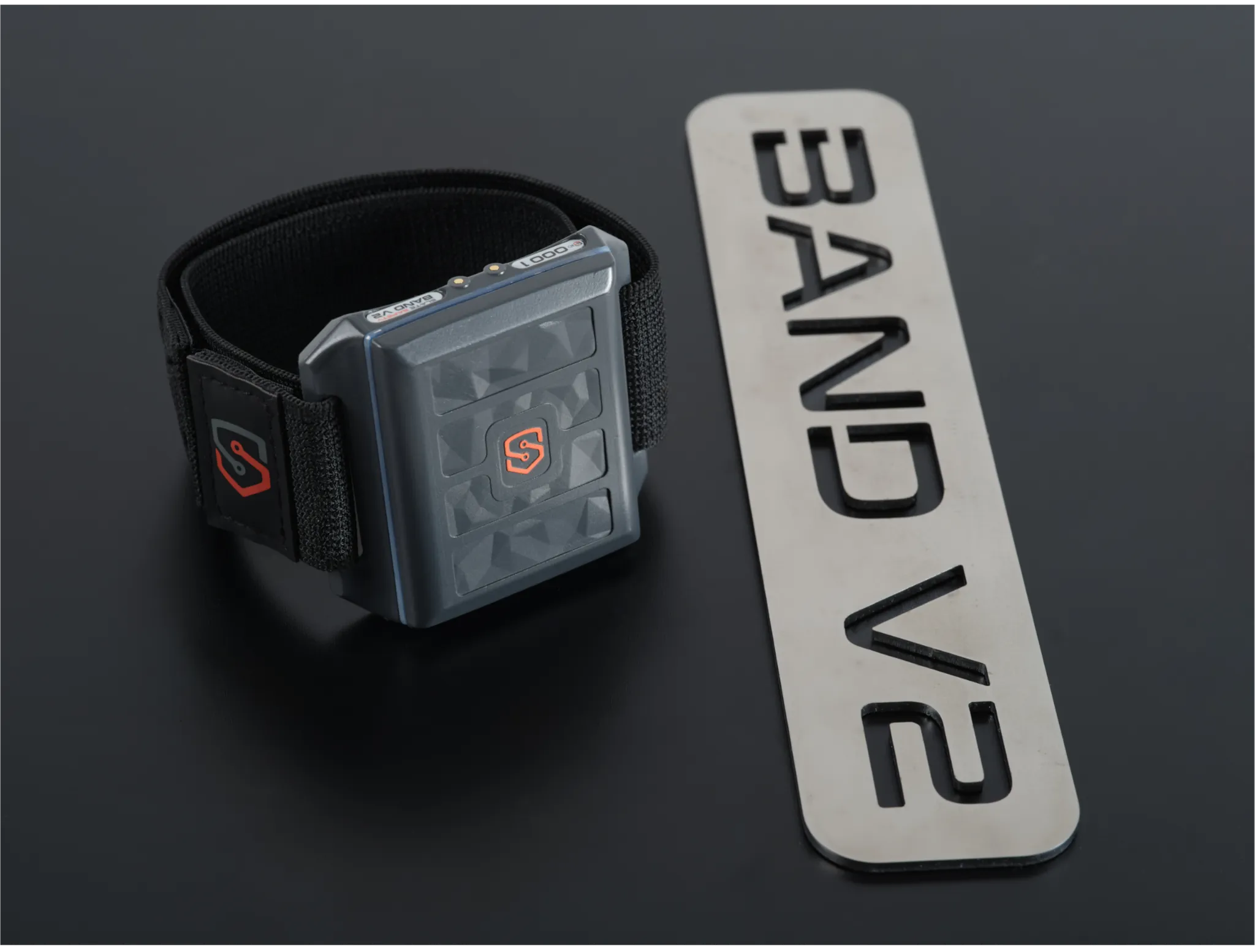 SlateSafety BAND V2 wearable heat-stress monitoring armband on a worker's forearm