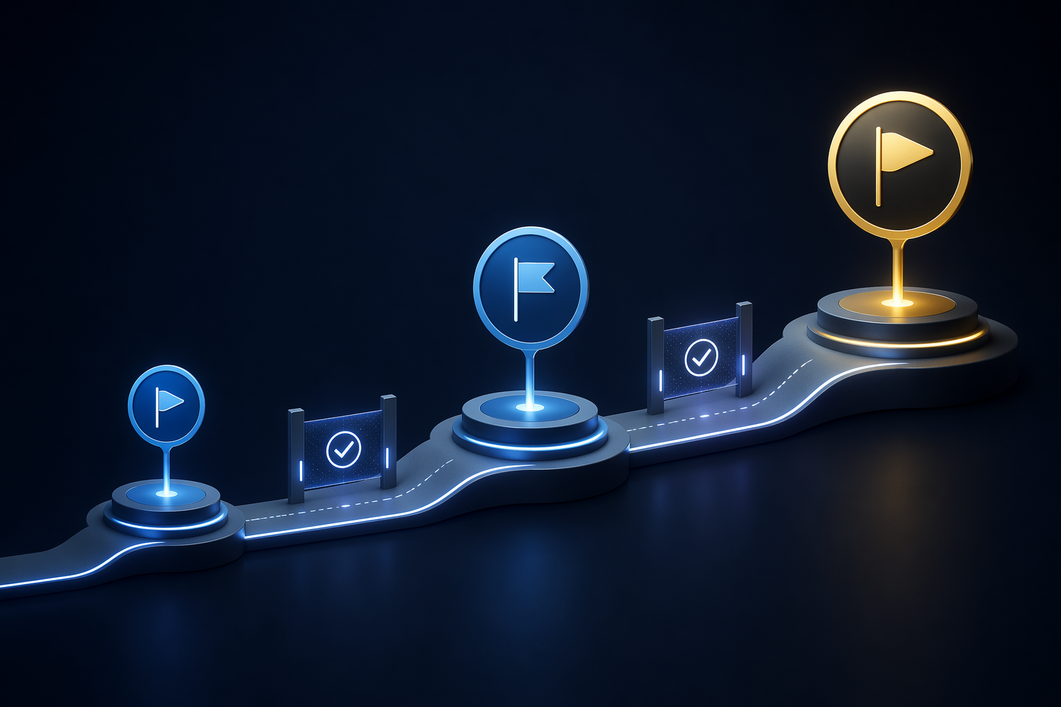 Stepped supply chain AI maturity pathway with stage-gate milestones