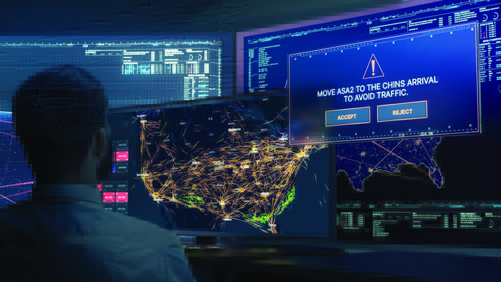 Alaska Airlines dispatcher screen showing Flyways AI route recommendations