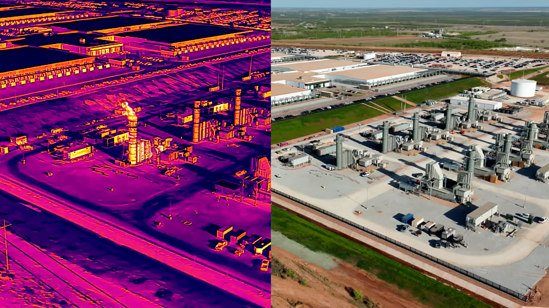 Aerial view of the Stargate AI data center construction site in Abilene, Texas with earthmoving equipment and graded building pads