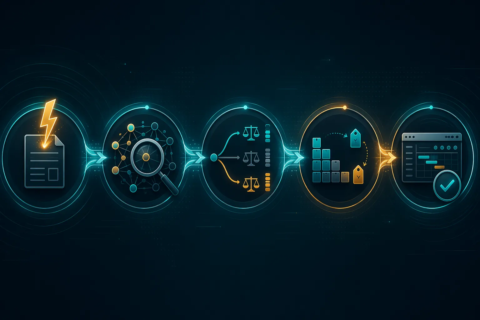 Connected tariff response cycle from policy detection through exposure mapping, simulation, adjustment, and execution