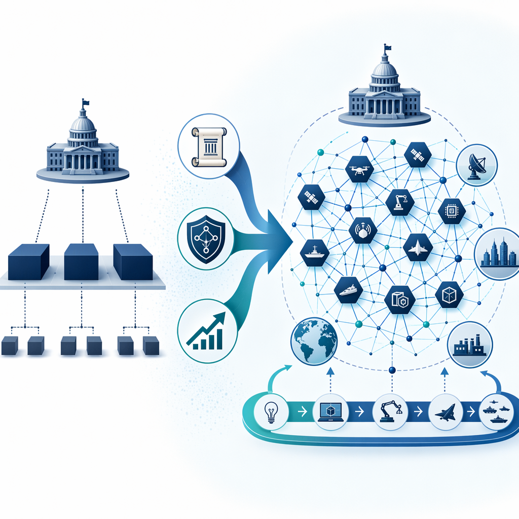 Comparison of prime-contractor defense supply chain and startup-based co-development network