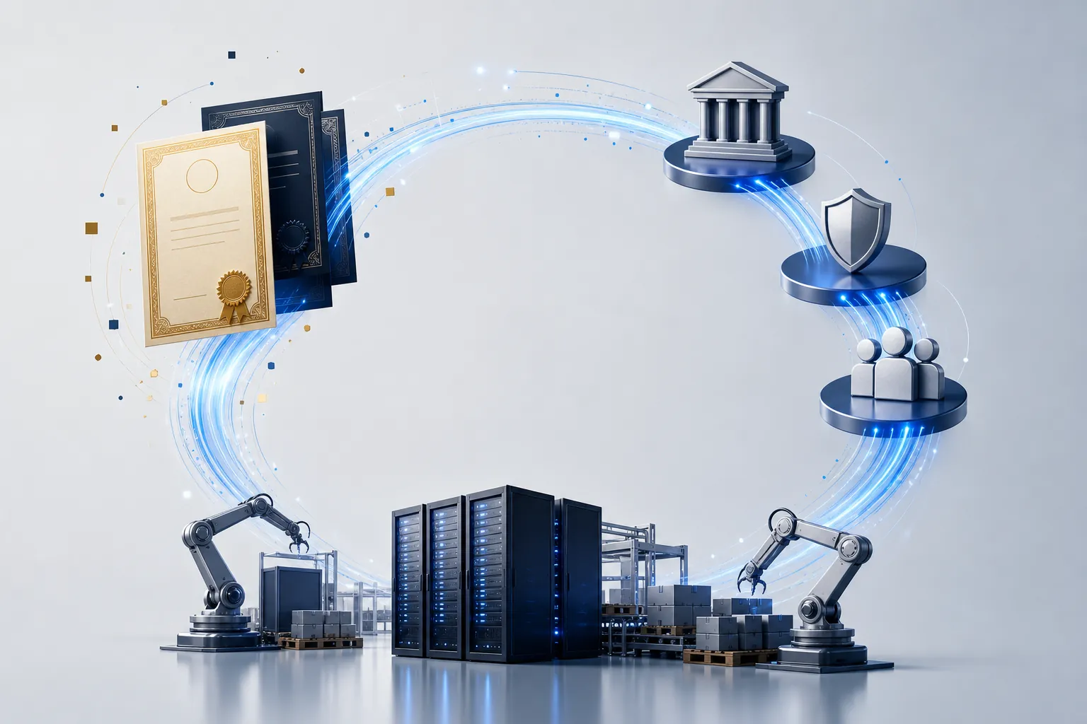 Bond certificates and institutional capital flowing into AI data centers and robotic warehouse infrastructure
