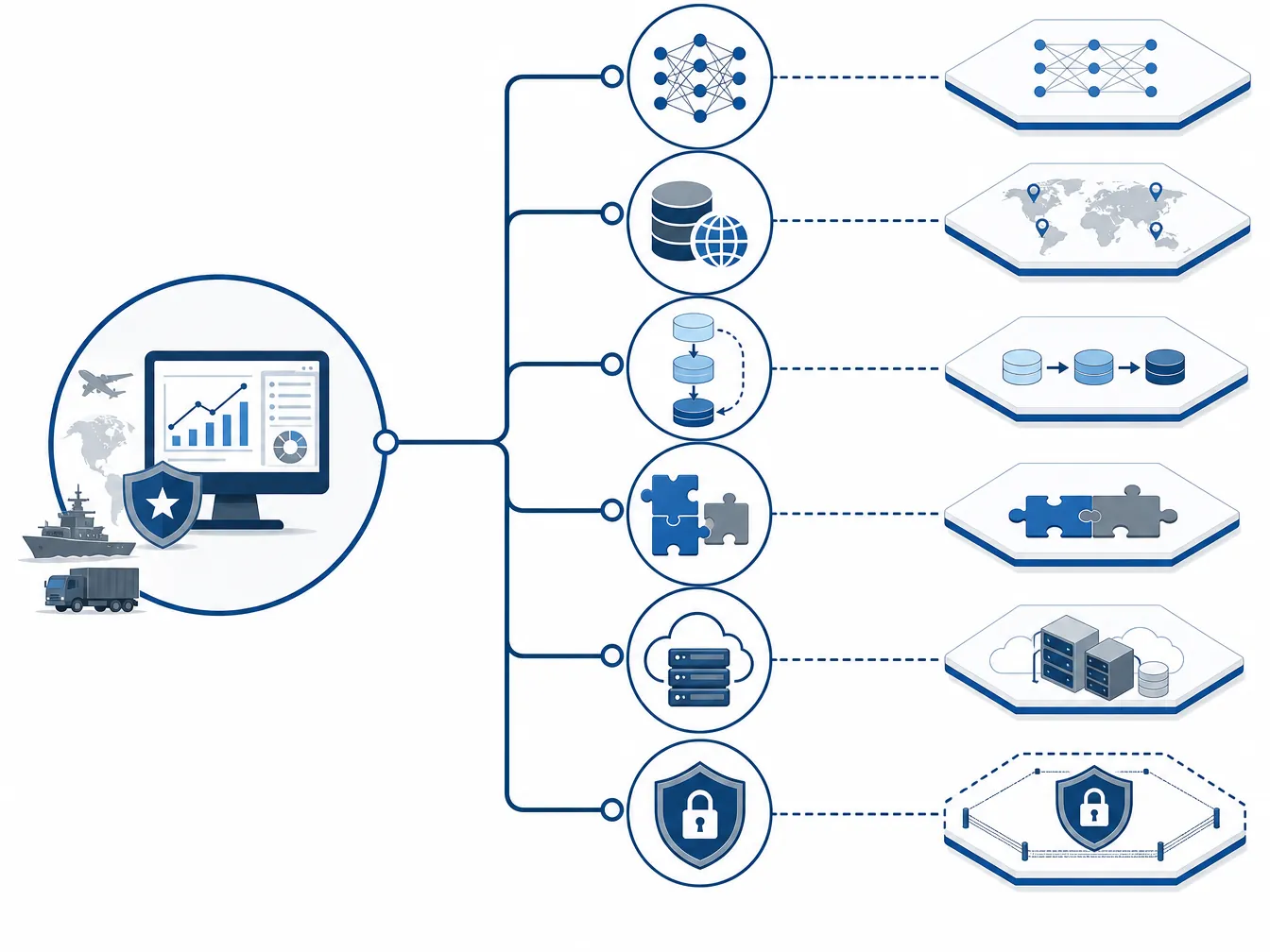 AI Bill of Materials diagram showing model architecture, training data, fine-tuning, dependencies, cloud infrastructure, and CMMC boundary