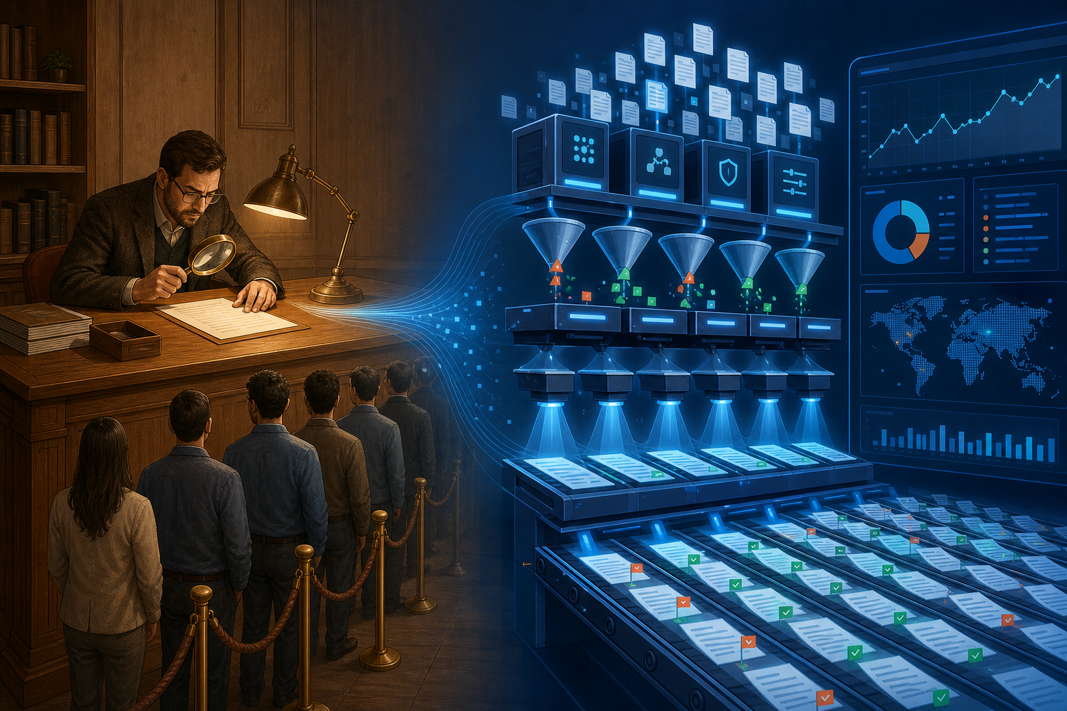 A comparison between manual document review and layered digital curation at scale
