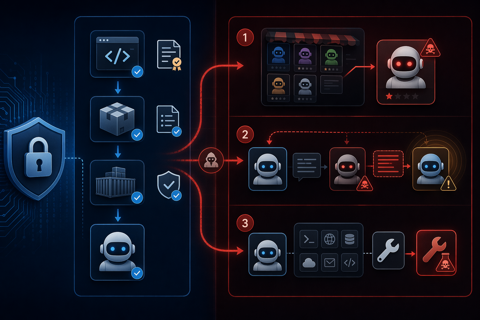 Reasoning-layer attacks bypassing traditional code-layer supply chain controls