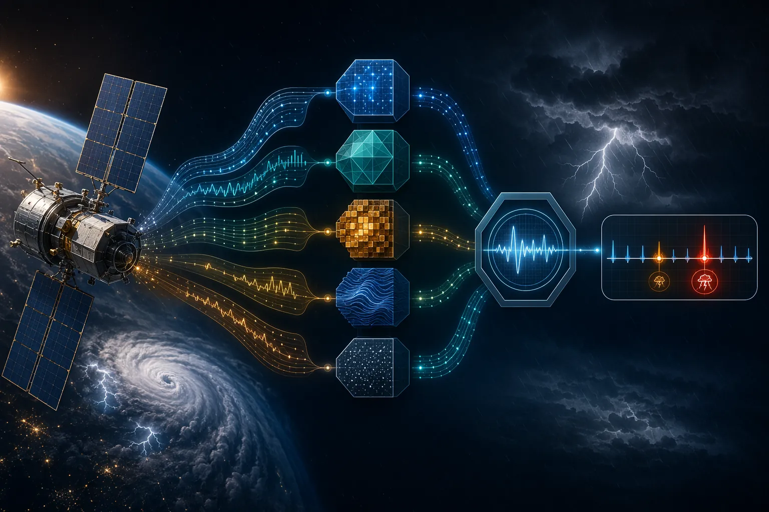 Mixture-of-Experts architecture analyzing satellite solar panel data and detecting anomaly events