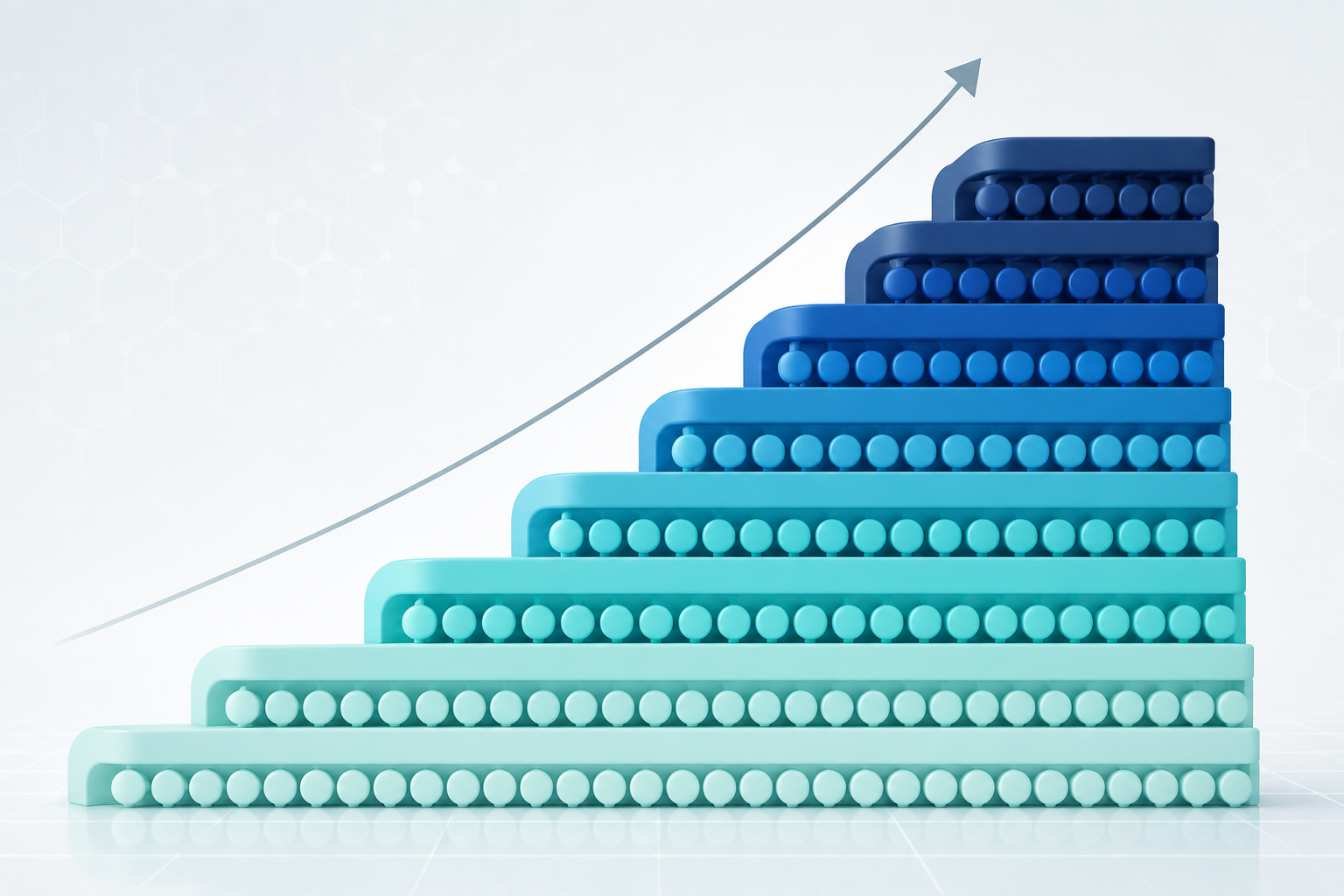Stacked patient cohorts compounding onto a growing chronic GLP-1 user base