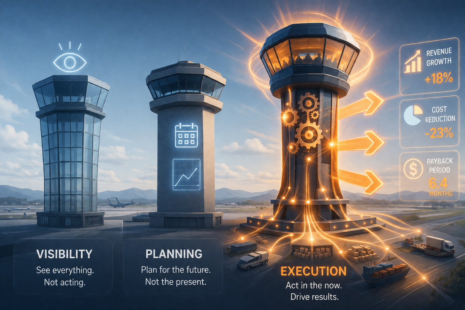 Three supply chain control tower models: visibility-led, planning-led, and execution-led