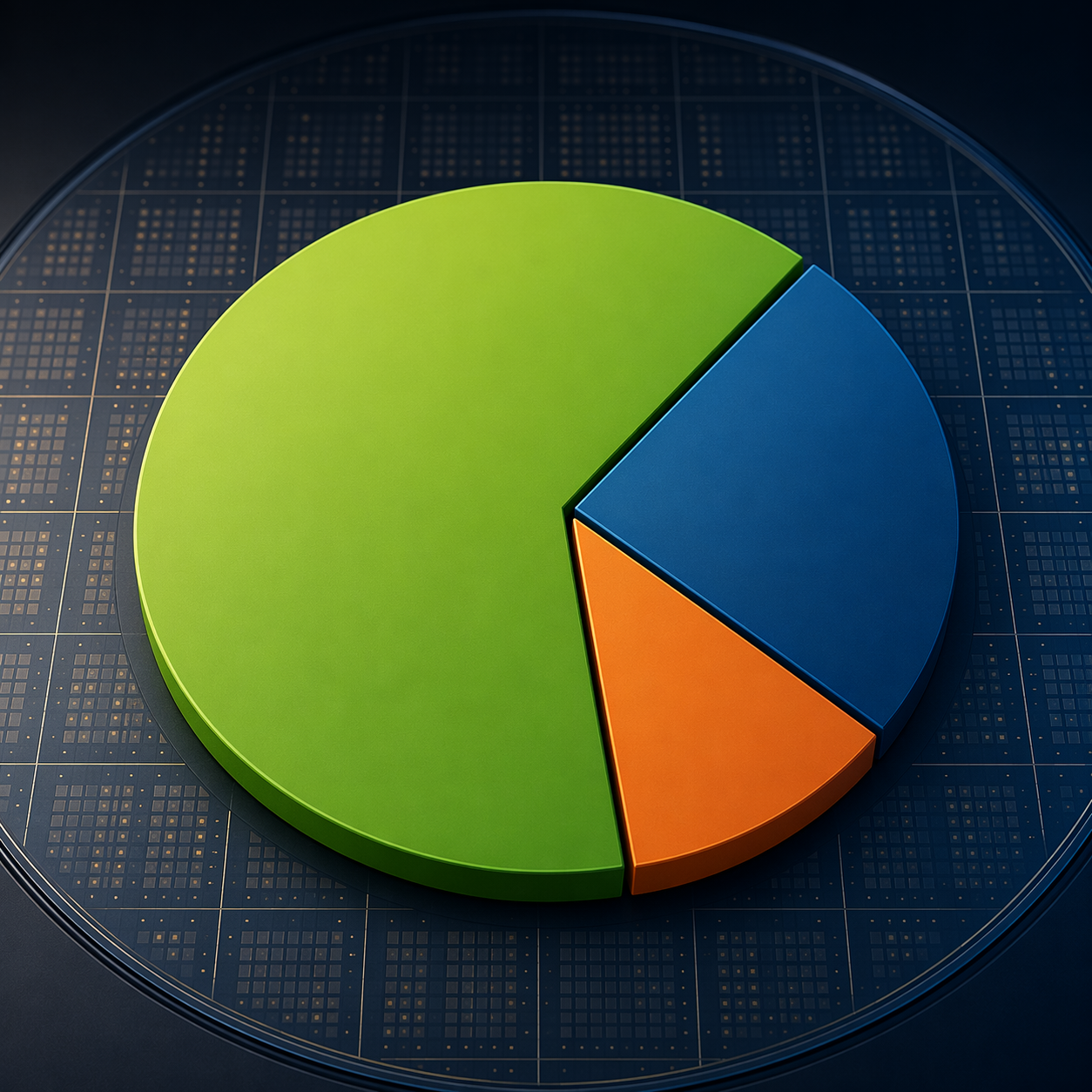 CoWoS allocation split with Nvidia as the largest segment, Broadcom in the middle, and AMD as a smaller share
