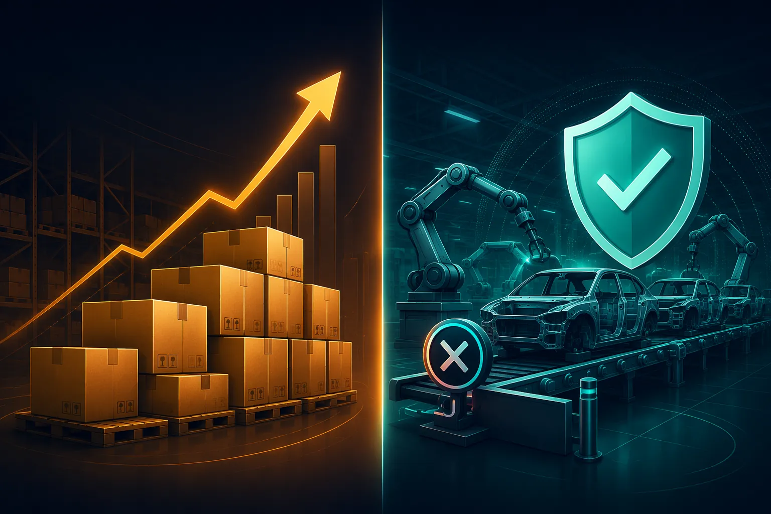 Editorial illustration comparing revenue capture from inventory positioning with cost avoidance from stoppage prevention