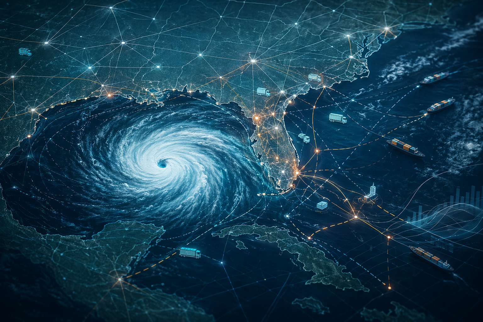 AI-driven hurricane forecasting and logistics planning over the Gulf and Atlantic coasts