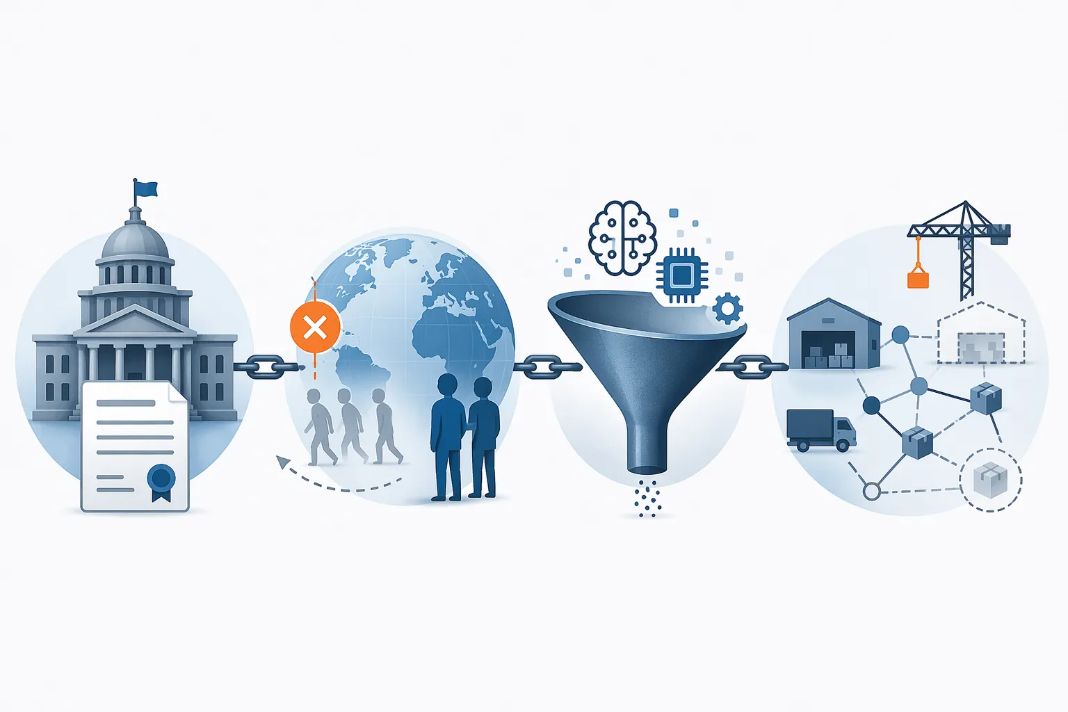 Government document linked to global AI talent funnel and an incomplete supply chain network