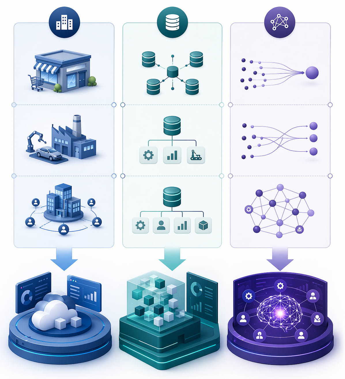 Three decision filters for enterprise planning platform selection: industry vertical, ERP landscape, and data maturity